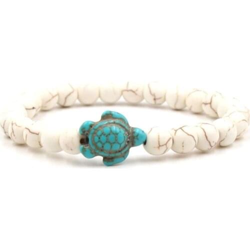 8mm h324 white Howlite bead Bangles turquoise tortoise Buddha Prayer Yoga Bracelet women men nature stone Jewelry