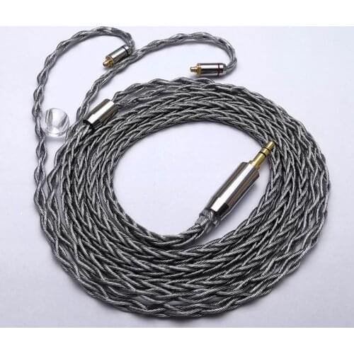 8-cores grapheneUpgrade Cable LITZ structure Single crystal copper plated silver + graphene earphone upgrade cable