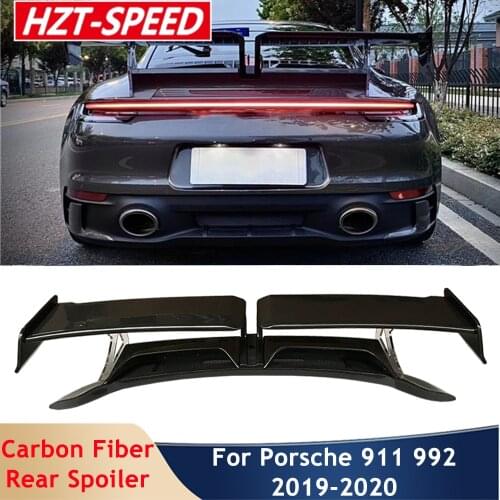 911 Techart Big Tail Real Carbon Fiber & FRP Back Trunk Wing Rear Spoiler For Porsche 911 992 Car 2019-2020 Modification