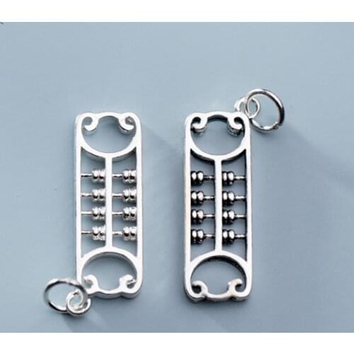 925 Sterling Silver Chinese Abacus Pendants Hollow Out Classic Design Silver Charm Widgets DIY Vintage Jewelry Making Bracelets