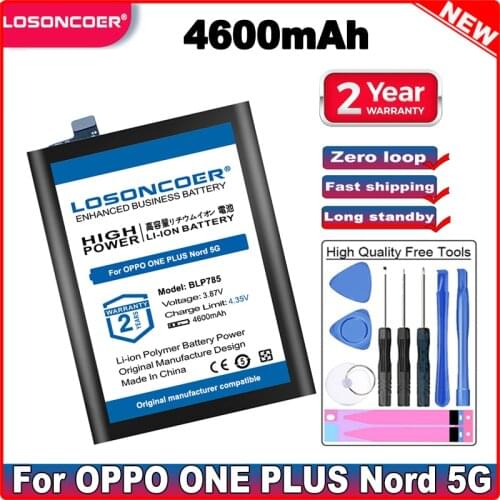 LOSONCOER 4600mAh BLP785 Battery For OPPO ONE PLUS Nord 5G Mobile Phone Battery