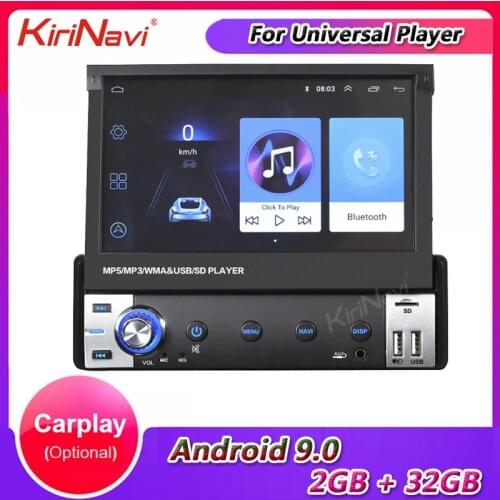 KiriNavi 1 din 7 inch Android 9.0 Car Radio For Universal auto Multimedia Player GPS Navigation audio Video player MP5 Camera
