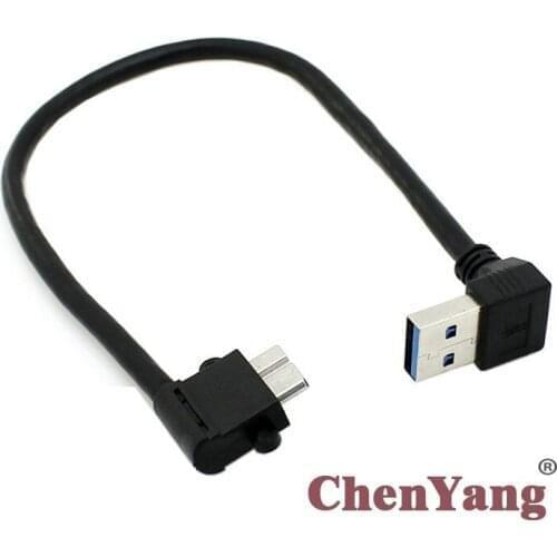 Chenyang Micro 10Pin Right Angled to Up Angled 90 Degree USB 3.0 Cable 20cm for Cell phone & Hard Disk SSD