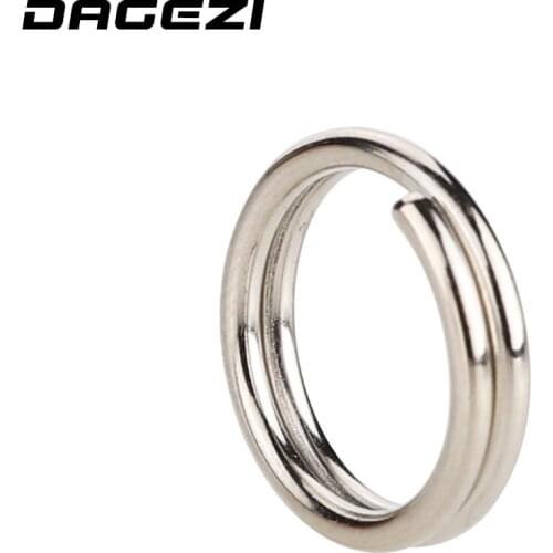DAGEZI 100pcs/lot Stainless Steel Fishing Split Rings for Crank Hard Bait Double Circle Loop Connector Carp Fishing Accessories