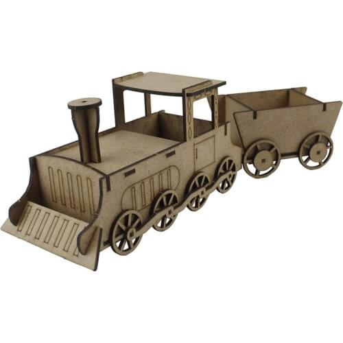 HLO 2021 Wooden Toy Train Model Decorative DIY Hobby Kit Paintable Home Decoration Trendy Suitable Price