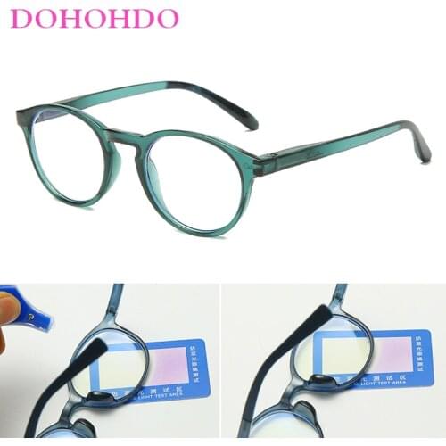 DOHOHDO 2020 New Kids Anti Blue Light Glasses Round Eyeglasses Children Computer Anti-UV Eyewear Boy Girls Pink Spectacles Frame