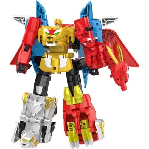 6 in 1 Assembly Dinosaur Ranger Megazord Action Figures Beast Monster Assembled Robot Movable Animal Figures