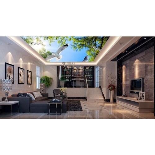European Wallpaper tree 3D Sky Ceiling Mural Home Decoration