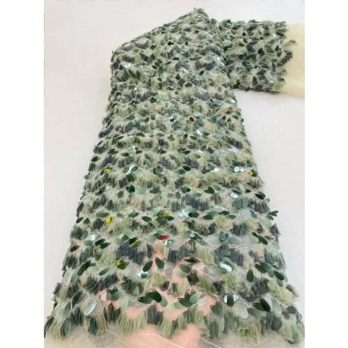 French lace fabric African net lace high quality Embroidery With sequins SYJ-38888 for Formal dress 5 yards/pcs4