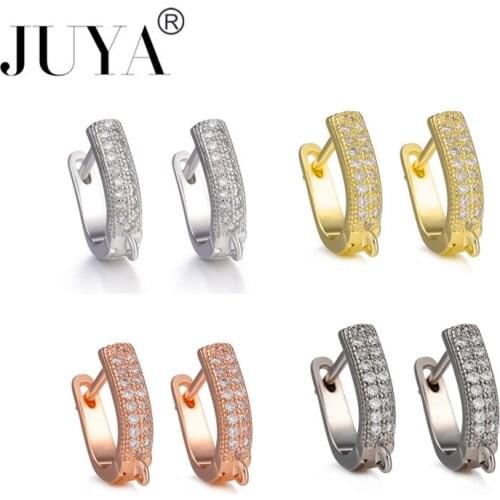 DIY Earring Findings Earrings Clasps Hooks Fittings DIY Earrings Jewelry Making Accessories Copper Zirconia Hook Earwire Jewelry