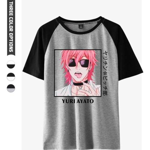 Yarichin Bitch Club Tops Patchwork Tshirt Fit Soft Tee Shirt Clothes Fashion O-Neck Cotton T-Shirt Hip-Hop Casual Tee