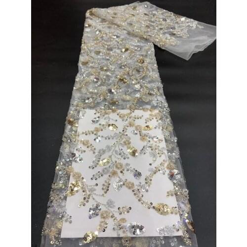 Hot sale fresh and elegant multicolor flower sequins + bead tube tulle embroidery, suitable for fashionable ladies' skirts/xb