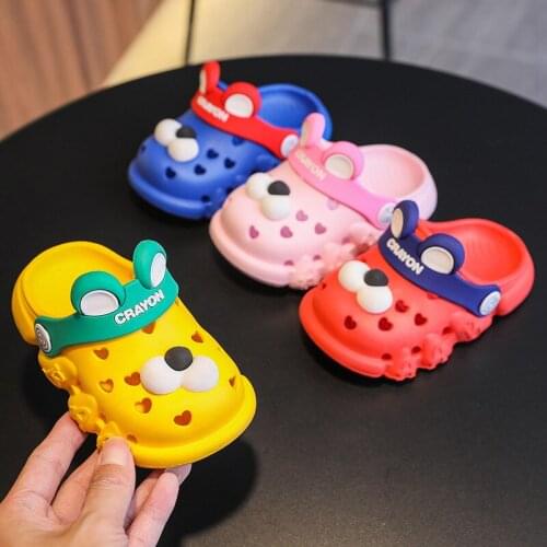 Summer Childrens Flip Flop Hole Shoes Kids Indoor Non-Slip Sandals Boy And Girl Toddlers Baby Cartoon Cute Puppy Slippers