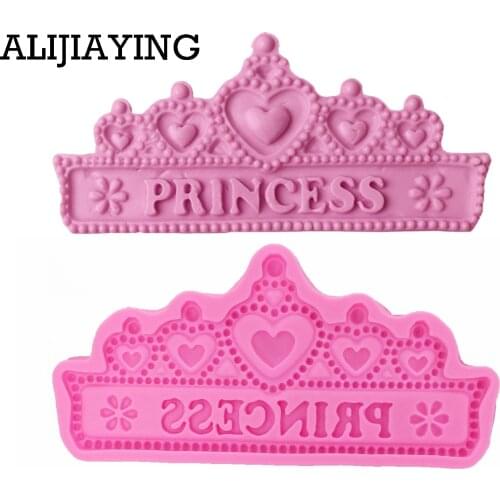 M0949 DIY Cake Decoration tools Princess Crown Silicone mold baking candy Accessories Love Fondant Moulds
