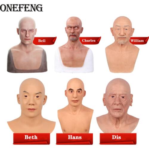 Artificial Simulated Fake Silicone Europe MaleFace Human Skin For Women To Be Man Crossdresser Masquerade Halloween Breast Forms