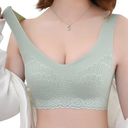 Soft wing bra Elifashion Seamless full Wing lace Picture foam-latex Seperate Cup sexy beauty back NO steel ring vest bra