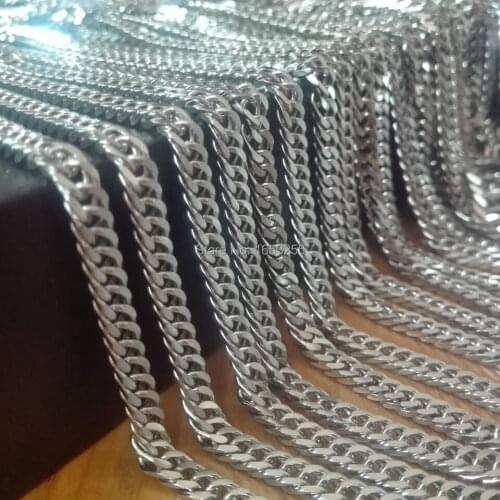 Lot 5 Meters 4.0mm High Quality Stainless Steel Sheet Double Curb Link Chain Jewelry Finding /Marking Chain Wholesale price