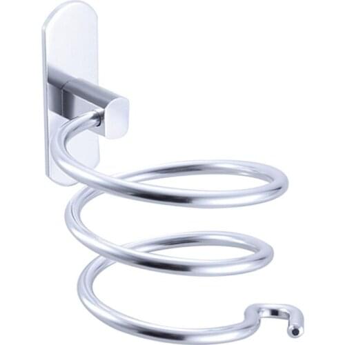 Wall Mounted Hair Dryer Organizer Rack Wall Shelf Spiral Stand Holder Rack Aluminum Bathroom Shelf Storage Bathroom Accessories