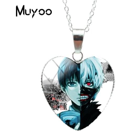 New Arrival Tokyo Ghoul Anime Heart Necklace Handmade Jewelry Gifts for Kids Tokyo Ghoul Cartoon Heart Pendant HZ3