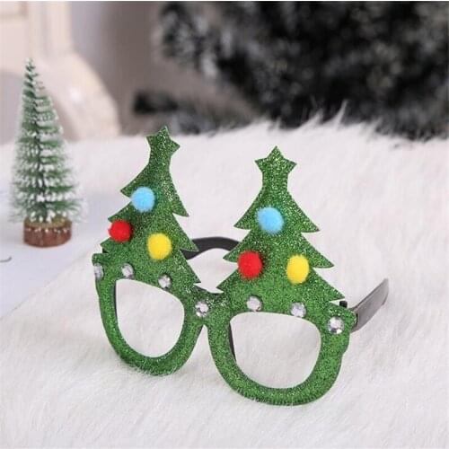 2020 New Year Decor Christmas Decorations Merry Christmas Tree Letters Frame Glasses Kids Toy Christmas Party Decorations