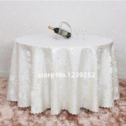 New Diameter 200CM Round Table Jacquard Cloth Banquet Polyester Tablecloth For Wedding Party Festival Decoration Hotel Use