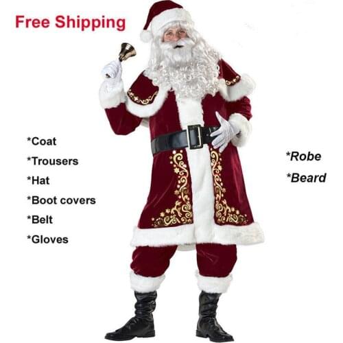 New Santa Claus Mascot Costume Suits Cosplay Party Game Dress Outfits Clothing Advertising Carnival Halloween Christmas Easter