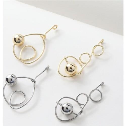 New style 30pcs/lot plastic rounds balls decoration geometry Irregular lines copper charms diy jewelry earring accessory