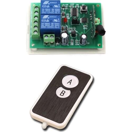 New Style A B Key DC12V 24V Relay 2CH Wireless Remote Control Switch RF Remote Plug Transmitter+ Receiver for Car LED Light Lamp