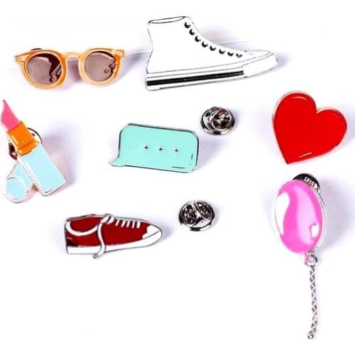 Wholesale 10pcs/lot fashion jewelry accessories shoe glasses heart lipstick hot balloon brooch pin