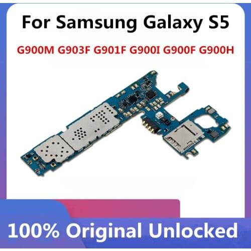 Original Unlocked Motherboard For Samsung Galaxy S5 G900M G903F G901F G900I G900F G900H Mainboard With Chips Good Logic Board