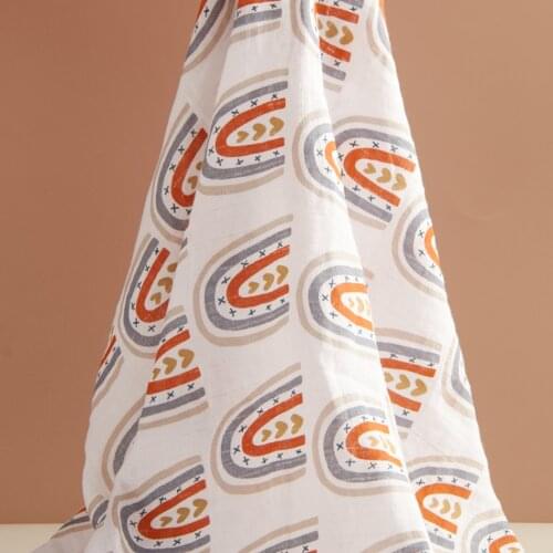 Happy Flute Nature Print 100% Cotton Muslin Baby Swaddles Soft Newborn Wrap Fashion Infant Blankets