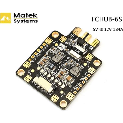 Matek Mateksys FCHUB-6S Hub Power Distribution Board PDB 5V & 12V BEC Built-in 184A Current Sensor For RC Multicopter