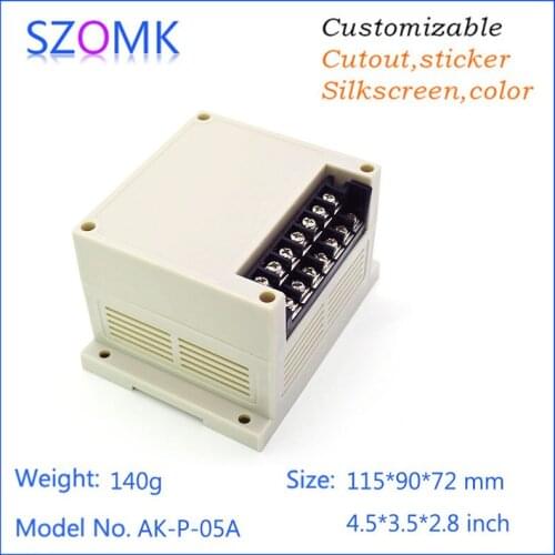 Plc din rail box plastic enclosure electronic junction box (4 pcs) 115*90*72mm plastic outlet box abs swith housing for pcb