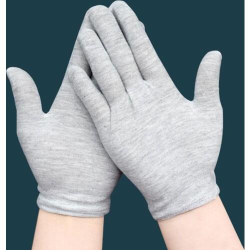 Straight Grey Cotton Gloves For Labor Protection Work Variegated Sweat Proof And Dirt Resistant