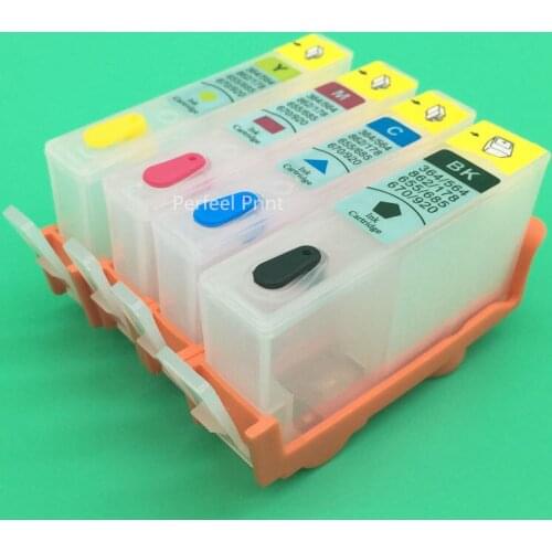 4PCS For HP655 Empty Refillable Cartridge With Permanent Chip For HP Deskjet Ink Advantage 3525 4615 4625 5525 6525 Printer