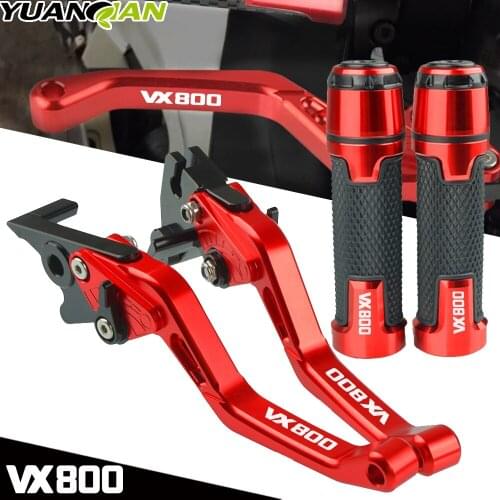 For Suzuki VX800 Motorcycle Adjustable Folding Extendable Brake Clutch Levers Handlebar Hand Grips VX 800 1990-1996 1991 1992 93