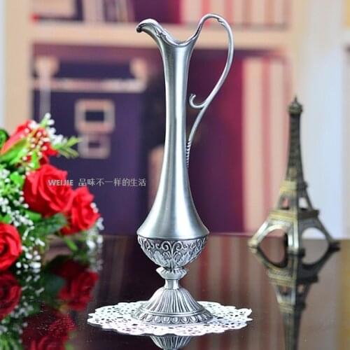 Handwork Chinese color metal selling hot pewter plated metal flower vase for home Decoration Tibetan Silver Brass