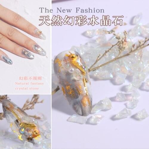 Japanese nail art decoration Natural iridescent Irregular Transparent AB nail art Crystal Crushed stone nail art spar stone