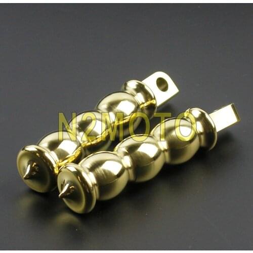Solid Brass Motorcycle Vintage Antique Footrest Universal Male Mount Foot Peg for Harley Sportster Touring Cafe Racer Triumph