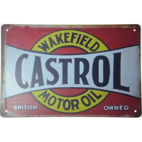CASTROL WAKEFIELD Motor Oil Gas Petrol Garage Vintage Tin Signs Wall Decor Art Poster Wall Plaque