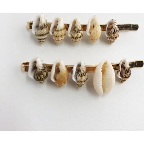 2019 New and Fresh Jewelry Design Seashell Small Rice Snail Hair Clip Gold Color Handmade Summer Holiday Hair Acecessories Gift