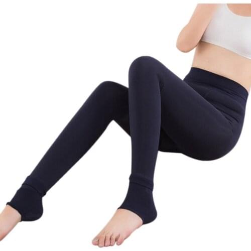 Women Thickened Plus Velvet Stretch Leggings Female Winter Warm Leggings High Elastic Waist Skinny Thermal Underwear Bottom