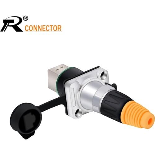 1set RJ45 Waterproof Aviation Female Socket+Male Plug 8P8C Net Network Modular Connector Network Interface Plug