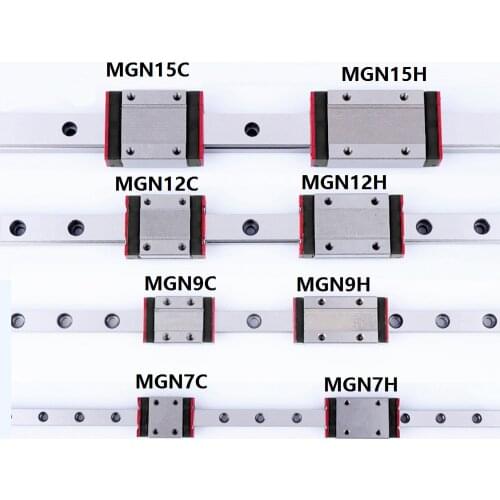 1PC Linear Rail Guide MR7/MR9/MR12/MR15 Rail 100mm to 600mm with Mini 7C/7H/9C/9H/12C/12H/15H/15C Carriage DIY CNC Router Parts