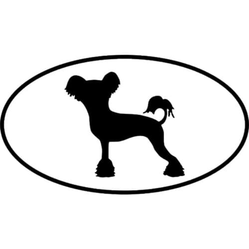 12.7*7.2CM Chinese Crested Dog Vinyl Decal Reflective Car Stickers Car Styling Accessories Black/Silver S1-0454