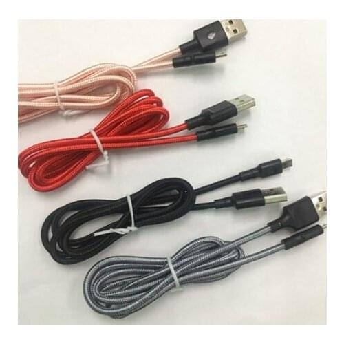 2m 6ft for 5/6/7 Braided USB Cable V8 Micro USB Data Line Sync Charger Cable Cord Weave Rope Data Line For Smart phone Type C ca