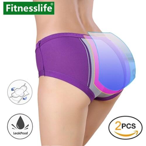 2pcs Leak Proof Menstrual Panties Women Period Cotton Underwear Pants Soft Physiological Ladies Briefs Small Size M XXXL 3XL