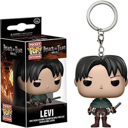 2021 new Pocket Keychain Attack on Titan LEVI Ackerman Action Figure Levi Key Chain Collection Model Toy for Christmas Gift