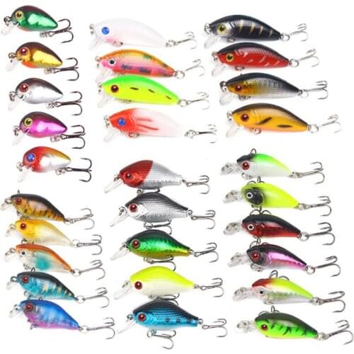 29PCS Mixed Models Fishing Lure Kits Mini Crankbait Top Water Fishing Tackles Iscas Artificial Lifelike Carp Fishing
