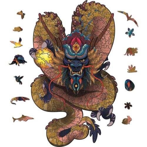 3D Wooden Puzzle For Adults and Kids,Animals Shape Puzzle,Gift Puzzle,Dragon Shape Colorful Wooden Puzzles, Wooden Jigsaw Puzzle